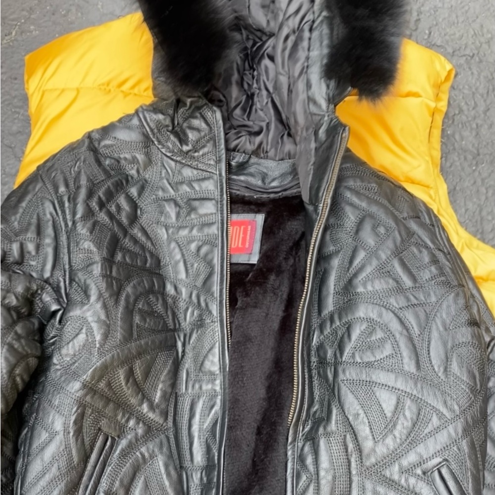 Brand new black leather coat size small